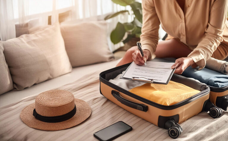 urlauberin-packt-ihren-koffer-anhand-einer-checkliste